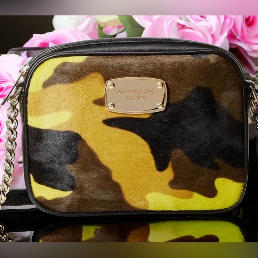 Michael Kors green camouflage bag Small